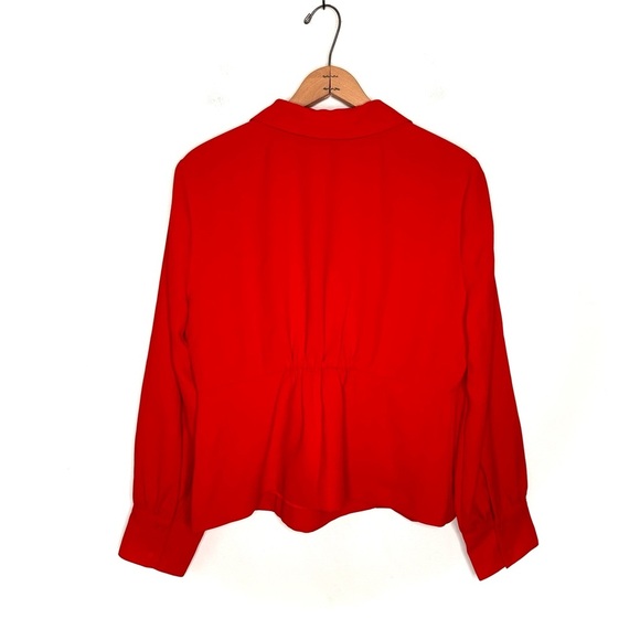 J. Crew | Festive Red Drapey Faux WrapTop In 365 Crepe Size 14 NWT - Picture 5 of 10